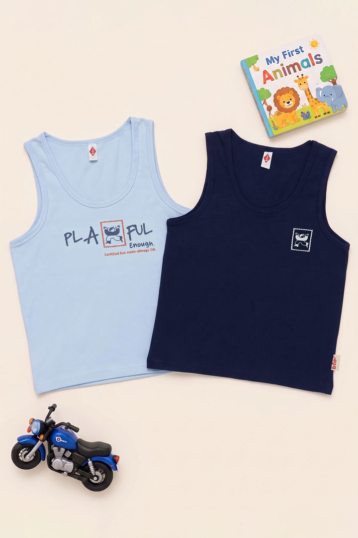 Lee Cooper Boys Printed Vest (Pack of 2) - Multicolor — image 14